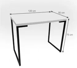 Mesa de Escritório Estilo Industrial 120cm Porto M24 Castanho - Mpozen