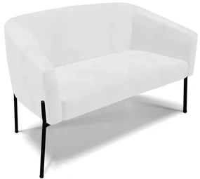 Sofá Namoradeira 2 Lugares Pé de Ferro Preto Stella Corano D03 - D'Rossi - Branco