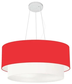 Pendente Cilíndrico Vermelho e Branco MJ-4082 Para Mesa de Jantar e Estar
