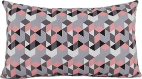 Capa almofada LYON Veludo estampado Triângulos rosa 30x50cm