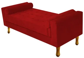 Recamier Félix Queen Size 160cm Suede Vermelho - ADJ Decor