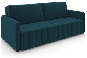 Sofá-Cama Decorativo Retrátil Thanos 2 Lugares 192cm Veludo Azul Marinho G45 - Gran Belo