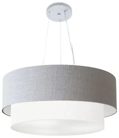 Pendente Cilíndrico Rustico Cinza e Branco MJ-4082 Para Mesa de Jantar e Estar