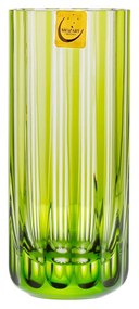 Copo de Cristal Lapidado Artesanal Long Drink - Verde Claro - 18  Verde Claro - 18