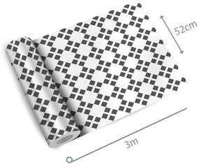Adesivo geométrico quadrado cinza e branco