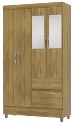 Guarda Roupa Solteiro 103cm Com Espelho Ideal Nature - Vila Rica