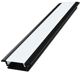 Perfil Embutir Para Fita De Led 100cm Aluminio Preto Way