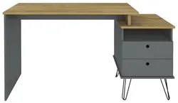 Mesa Escrivaninha Estilo Industrial Flex Lux A06 Olmo/Grafito - Mpozen