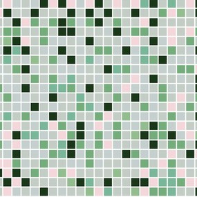 Papel de parede adesivo pastilha verde e rosa