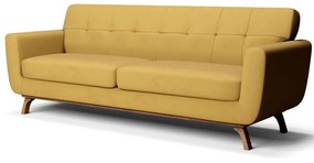 Sofá 3 Lugares Sala de Estar Loki 210cm Veludo Amarelo G15 - Gran Belo