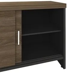 Conjunto Escritório 3 Peças Mesa 158cm Corp A06 Charuto/Preto - Mpozen