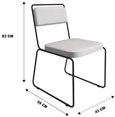 Cadeira Estofada Elis F02 Linho 760 Bege - Mpozenato