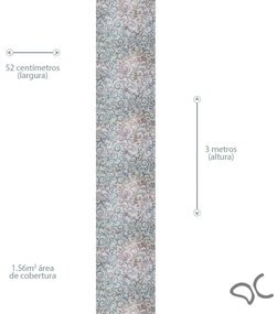 Papel de Parede Floral Cimento Industrial Multicolor 0.52m x 3.00m