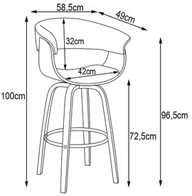 Kit 05 Banquetas para Cozinha Giratória Brenna Base Madeira PU Sintético Branco G56 - Gran Belo