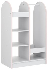 Mini Closet Para Quarto Infantil 6 Prateleiras - Branco/rosa