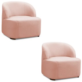 Poltrona Decorativa Orgânica kit 2 Diully Bouclê E03 - D'Rossi - Rose