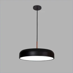 Pendente Titan Ø50X11Cm 6Xe27 Com Difusor Plano / Haste De 15Cm | Usin... (MR-T - Marrom Texturizado)