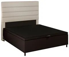 Cabeceira com Base Cama Box Baú Casal 138x188cm Hit ID5 Corano Marrom/