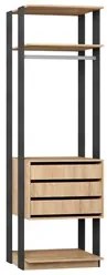 Guarda Roupa Closet Clothes 1004 3 Gavetas Carvalho/Espresso - BE Mobi
