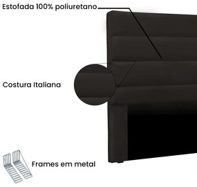 Cabeceira La Italiana Para Cama Box Solteiro 90 cm Corino Marrom - D'Rossi