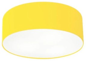 Plafon Cilíndrico Md-3046 Cúpula em Tecido 35x12cm Amarelo - Bivolt