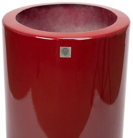 Vaso Decorativo Cilindro Vermelho Lira 89x34x34 cm - D'Rossi