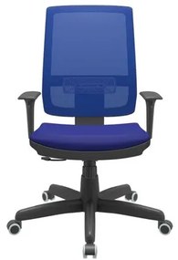 Cadeira Office Brizza Tela Azul Assento Aero Azul RelaxPlax Base Standard 120cm - 63873 Sun House