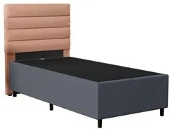 Cabeceira com Base para Cama Box Solteiro 88x188cm Hit ID5 Linho Rosê/