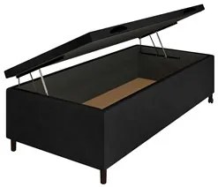 Cabeceira com Base Cama Box Baú Solteiro 88x188cm Hit ID5 Linho Rosê/S