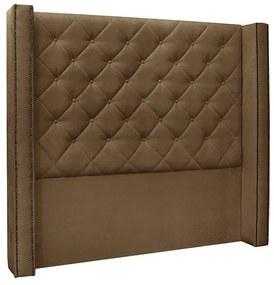 Cabeceira Cama Box Queen 160cm e Recamier Vicenza Suede S04 - D'Rossi - Caramelo