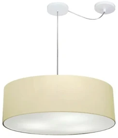 Lustre Pendente Cilíndrico Com Desvio Bege MJ-4262 Para Mesa de Jantar e Estar