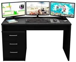 Mesa para Computador Notebook Desk Game DRX 5000 Preto - Móveis Leão