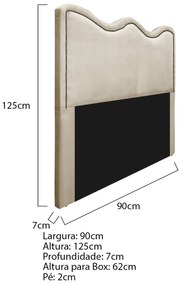 Cabeceira Solteiro Bari P02 90 cm para cama Box Corano - ADJ Decor