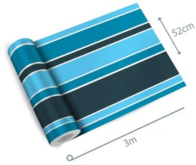 Papel de parede adesivo listrado azul e branco
