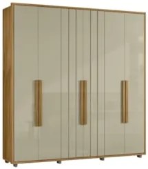 Guarda Roupa Casal 230cm Com 6 Portas Barok Opala/Cumaru Z10 - Mpozena