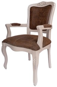 Cadeira Bourbon c/ Braço - Fendi Nouveau - Suede Vintage Antique Provençal Kleiner