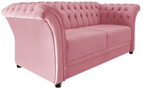 Namoradeira Chesterfield Sofia Suede Rosa Bebê - ADJ Decor