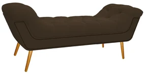 Calçadeira Estofada Veneza 160 cm Queen Size Suede Marrom - ADJ Decor