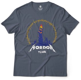 Camiseta Unissex Mordor Tour O Senhor dos Anéis Geek Nerd - Cinza Chumbo - GG