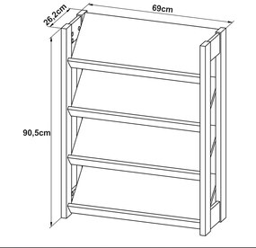 Sapateira Baixa para Quarto AZ1025 MDP Branco/Nogal G69 - Gran Belo