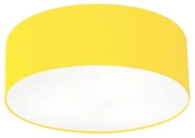 Plafon Cilíndrico Vivare Md-3005 Cúpula em Tecido 40x12cm - Bivolt - Amarelo - Bivolt