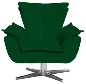 Poltrona Giratória Opala Suede Verde Base Estrela Cromada D'Rossi