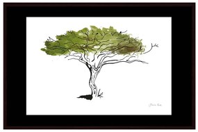 Quadro Decorativo Figurativo Arvore da Vida Algarrobo Verde e Branco 106x70 - CZ 44063