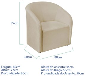 Poltrona Luxo Decorativa Luiza Max Suede