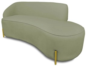 Sofá 2 Lugares Orgânico 140cm Pé Ferro Dou Morgan Bouclê Menta L01 - D'Rossi