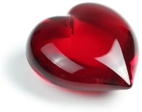 Coração Médio Vermelho Murano Cristais Cadoro