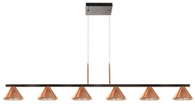 Pendente Time Retangular 120X14X24Cm Cone Fixo Simetrico Metal Alumini... (COBRE FOSCO)