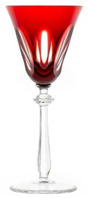 Taça de Cristal Lapidado Artesanal p/ Licor Vermelho - 65