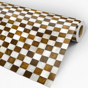 Papel de Parede pastilha xadrez mármore 0.52m x 3.00m