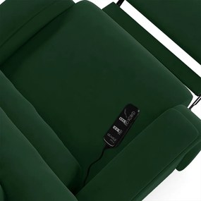 Poltrona do Papai Reclinável Napoli Power Touch Massagem Veludo FH1 - D'Rossi - Verde